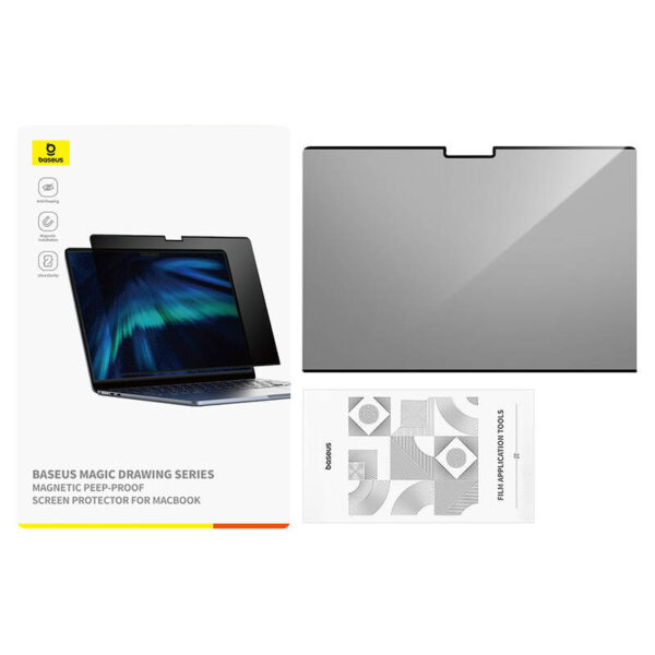 Szkło hartowane Baseus Magic Drawing dla MacBook Pro 14" (2021/2023) + zestaw czyszczący (przeźroczysty) - obrazek 4