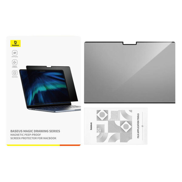 Szkło hartowane Baseus Magic Drawing dla MacBook Pro 16" (2021/2023) + zestaw czyszczący (przeźroczysty) - obrazek 4