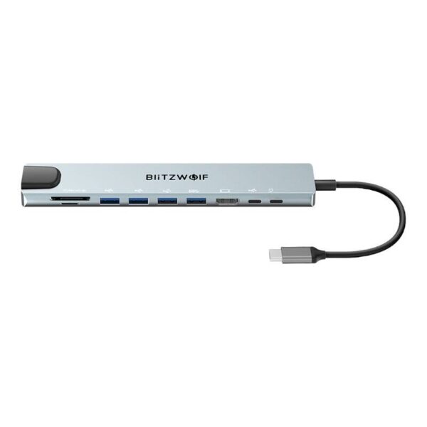 Stacja dokująca Blitzwolf BW-TH5 10w1 USB-C (srebrny) - obrazek 2