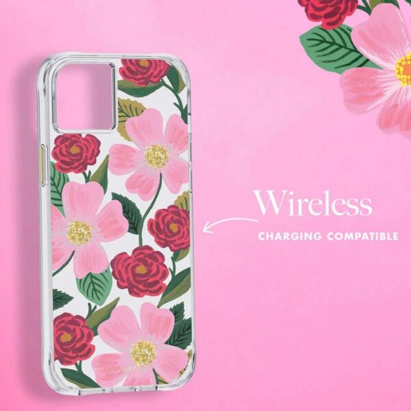 Rifle Paper Clear - Etui iPhone 14 Plus zdobione złotem (Rose Garden) - obrazek 9