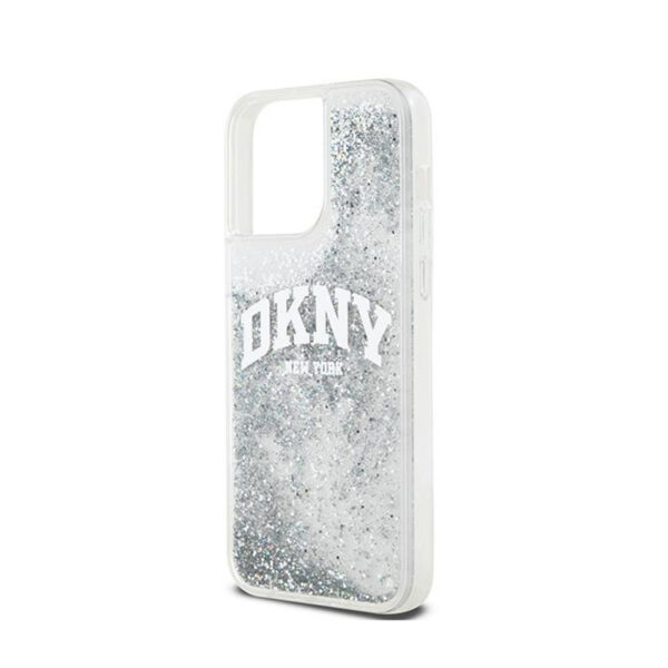 DKNY Liquid Glitter Big Logo - Etui iPhone 15 Pro (biały) - obrazek 6