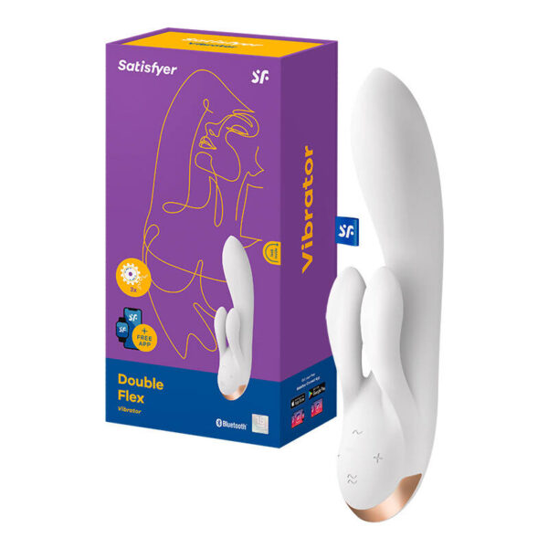 Wibrator wielofunkcyjny Satisfyer Double Flex z aplikacją (biały) - obrazek 2