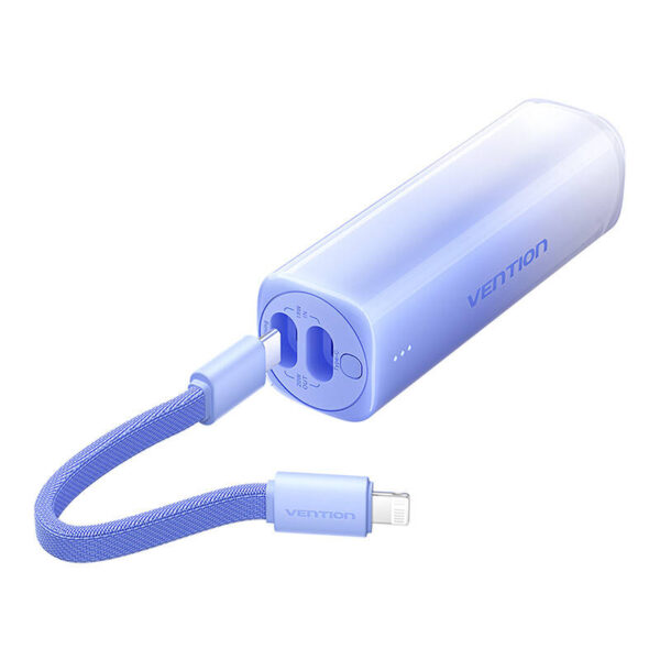 Powerbank 5000mAh Vention FHWL0 20W + kabel USB-C do lightning (niebieski) - obrazek 2