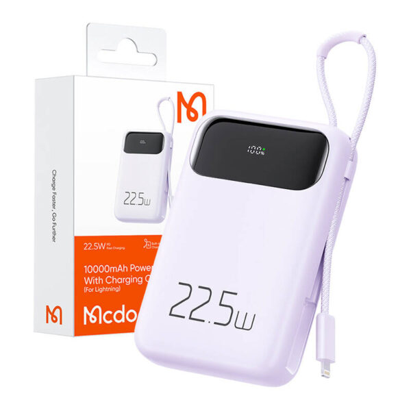 Power Bank Mcdodo MC-3255 10000mAh, 22.5W, do Light (fiolet) - obrazek 2