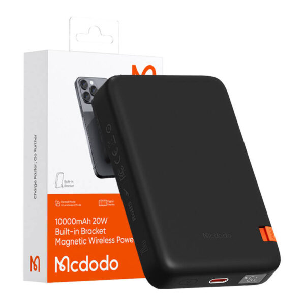 Power Bank Magnetyczny Mcdodo MC-5101 ze statywem 10000mAh, 20W (czarny) - obrazek 2