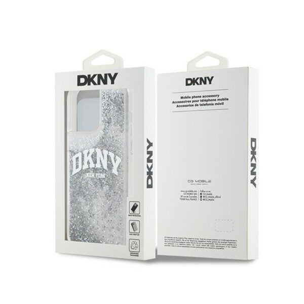 DKNY Liquid Glitter Big Logo - Etui iPhone 15 Pro (biały) - obrazek 8