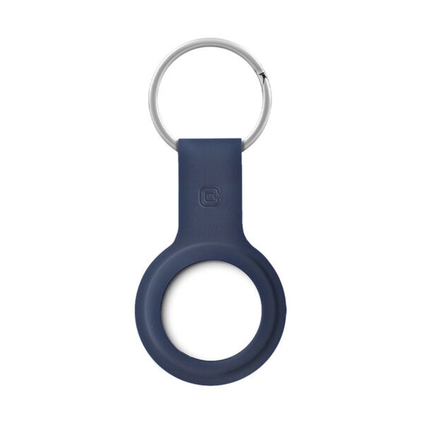 Crong Silicone Case with Key Ring - Etui ochronne brelok do Apple AirTag (granatowy) - obrazek 3