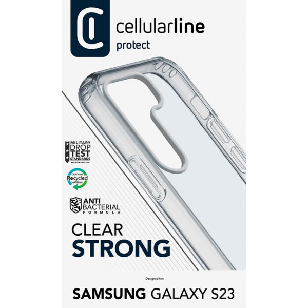 Cellularline Clear Strong - Etui Samsung Galaxy S23 z ochroną antybakteryjną (przezroczysty) - obrazek 3