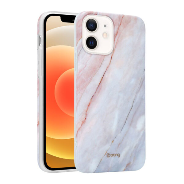 Crong Marble Case - Etui iPhone 12 Mini (różowy) - obrazek 2