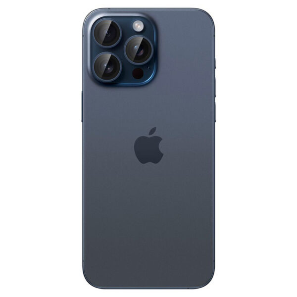 Spigen Optik.TR EZ Fit Camera Lens Protector 2-Pack - Szkło ochronne na obiektyw do iPhone 15 Pro / 15 Pro Max / iPhone 14 Pro / 14 Pro Max (2 szt) (Blue Titani - obrazek 3