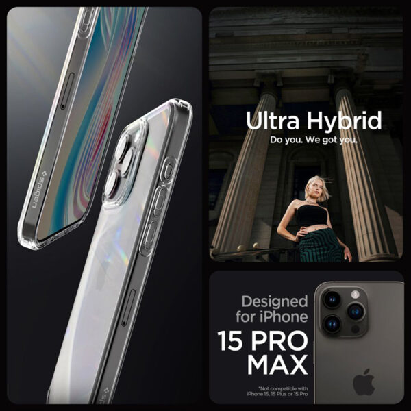 Spigen Ultra Hybrid - Etui do iPhone 15 Pro Max (Przezroczysty) - obrazek 10