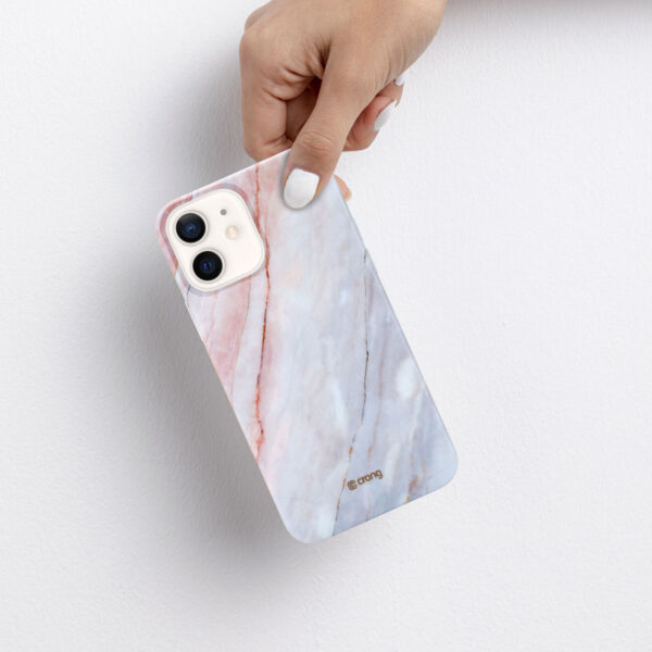 Crong Marble Case - Etui iPhone 12 Mini (różowy) - obrazek 5