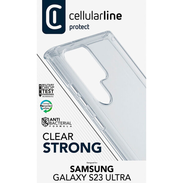 Cellularline Clear Strong - Etui Samsung Galaxy S23 Ultra z ochroną antybakteryjną (przezroczysty) - obrazek 3