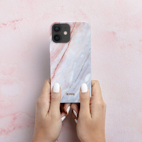 Crong Marble Case - Etui iPhone 12 Mini (różowy) - obrazek 6