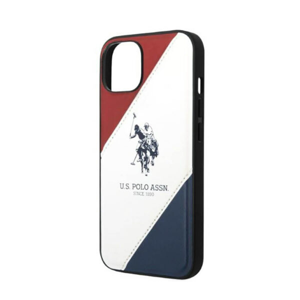 US Polo Assn Tricolor Embossed - Etui iPhone 14 Plus (biały) - obrazek 5