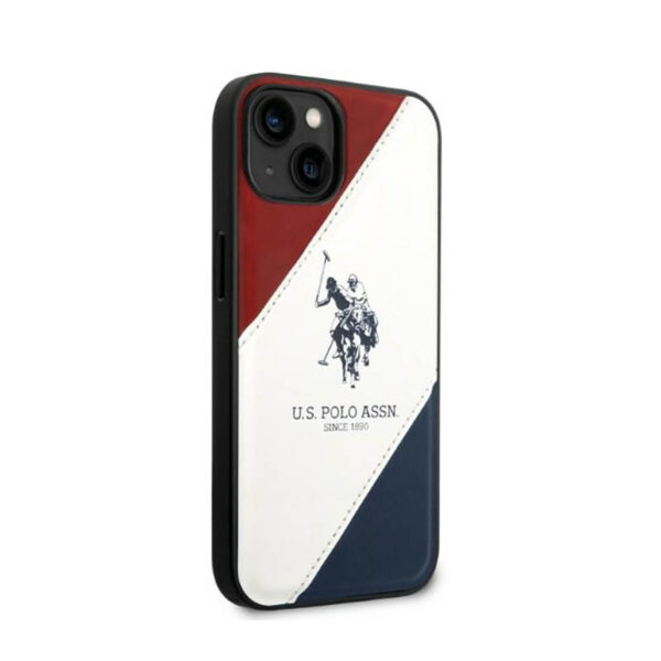 US Polo Assn Tricolor Embossed - Etui iPhone 14 Plus (biały) - obrazek 6