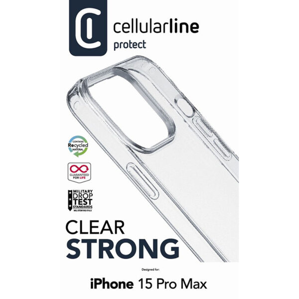 Cellularline Clear Strong - Etui iPhone 15 Pro Max z ochroną antybakteryjną (przezroczysty) - obrazek 3