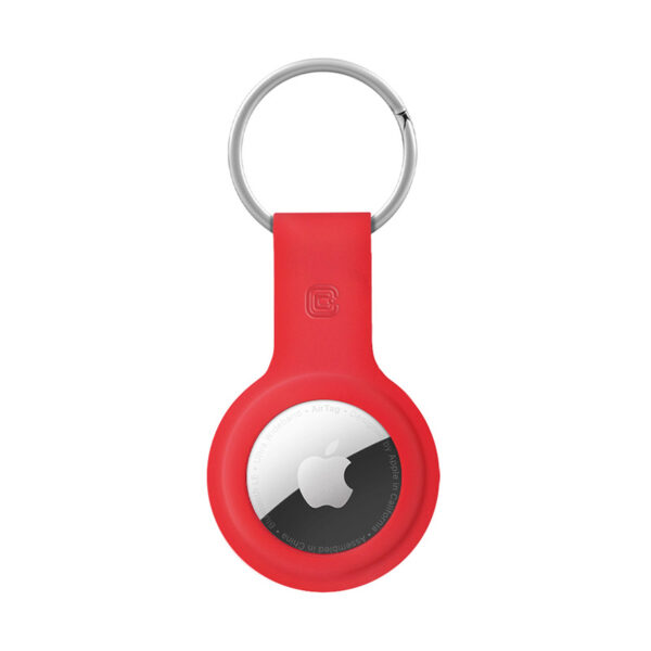 Crong Silicone Case with Key Ring - Etui ochronne brelok do Apple AirTag (czerwony) - obrazek 2