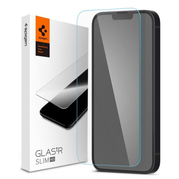 Spigen Glas.TR Slim - Szkło hartowane do iPhone 14 / iPhone 13 / iPhone 13 Pro - obrazek 2