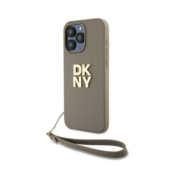 DKNY Wrist Strap Stock Logo - Etui iPhone 15 Pro Max (beżowy)