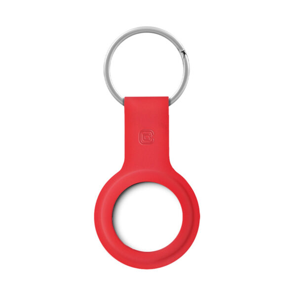 Crong Silicone Case with Key Ring - Etui ochronne brelok do Apple AirTag (czerwony) - obrazek 3