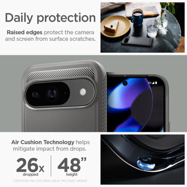 Spigen Rugged Armor - Etui do Google Pixel 9 / 9 Pro (Marble Grey) - obrazek 13