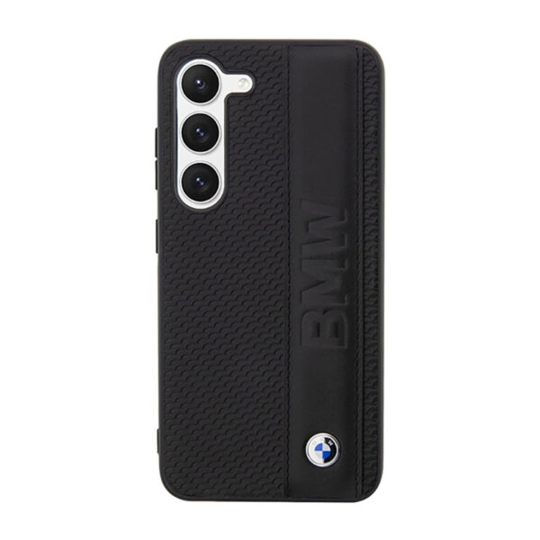 BMW Leather Textured & Stripe - Etui Samsung Galaxy S23+ (czarny) - obrazek 3