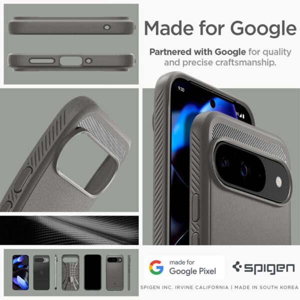 Spigen Rugged Armor - Etui do Google Pixel 9 / 9 Pro (Marble Grey) - obrazek 16