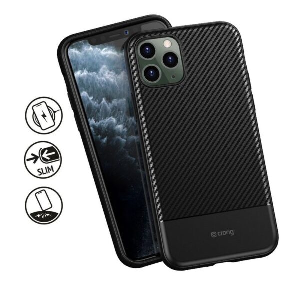 Crong Prestige Carbon Cover - Etui iPhone 11 Pro (czarny) - obrazek 2