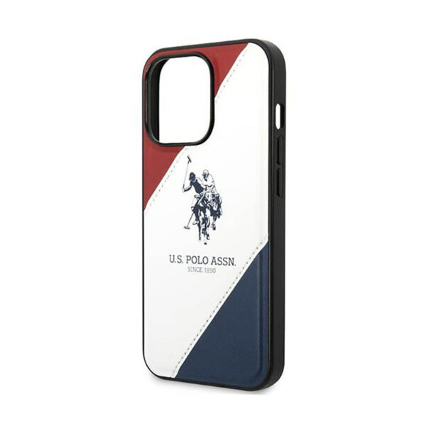 US Polo Assn Tricolor Embossed - Etui iPhone 14 Pro Max (biały) - obrazek 6