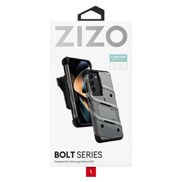 ZIZO BOLT Series - Pancerne etui Samsung Galaxy S23 ze szkłem 9H na ekran + uchwyt z podstawką (szary) - obrazek 7