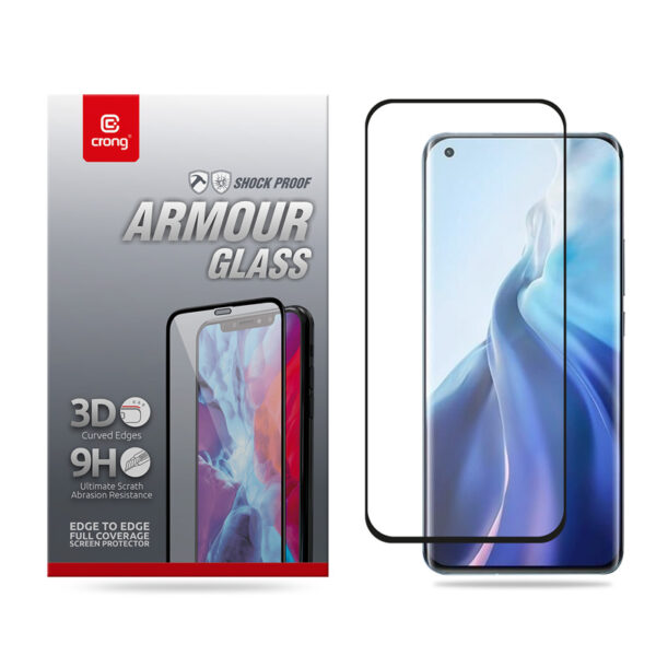 Crong 3D Armour Glass - Szkło hartowane 9H Full Glue na cały ekran Xiaomi Mi 11 + ramka instalacyjna - obrazek 4