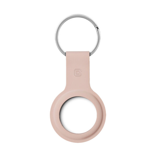 Crong Silicone Case with Key Ring - Etui ochronne brelok do Apple AirTag (piaskowy róż) - obrazek 3