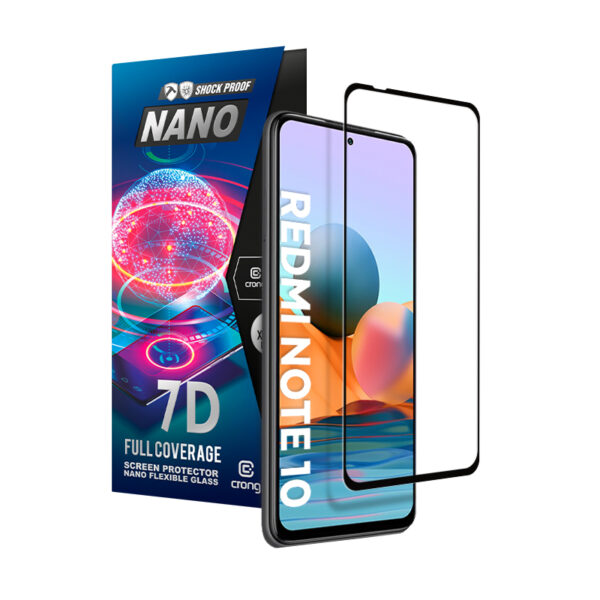 Crong 7D Nano Flexible Glass - Niepękające szkło hybrydowe 9H na cały ekran Xiaomi Redmi Note 10 5G - obrazek 2