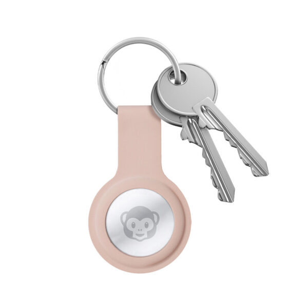 Crong Silicone Case with Key Ring - Etui ochronne brelok do Apple AirTag (piaskowy róż) - obrazek 6