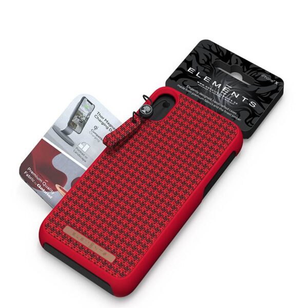 Nordic Elements Saeson Idun - Materiałowe etui iPhone Xs Max (Red) - obrazek 6