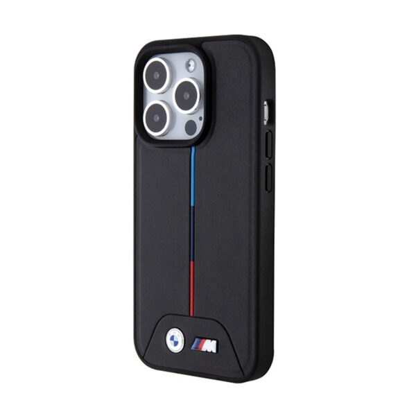 BMW Quilted Tricolor MagSafe - Etui iPhone 15 Pro (czarny) - obrazek 2