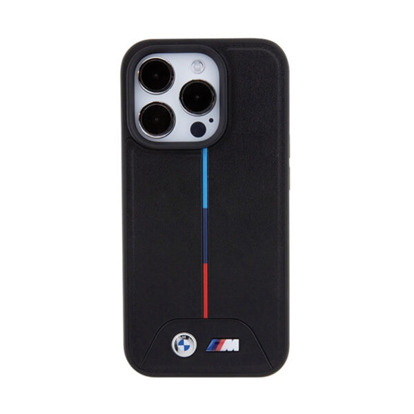 BMW Quilted Tricolor MagSafe - Etui iPhone 15 Pro (czarny) - obrazek 3