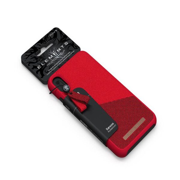 Nordic Elements Saeson Freja - Materiałowe etui iPhone Xs Max (Red) - obrazek 4