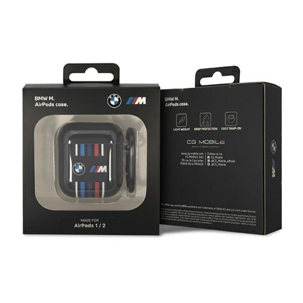 BMW Multiple Colored Lines - Etui AirPods 1/2 gen (Czarny) - obrazek 3