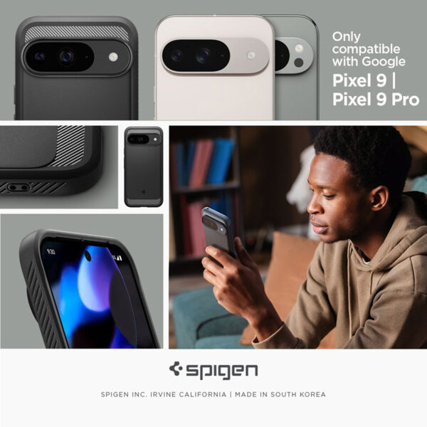 Spigen Rugged Armor - Etui do Google Pixel 9 / 9 Pro (Matte Black) - obrazek 11