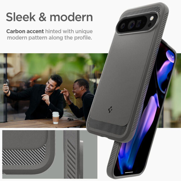 Spigen Rugged Armor - Etui do Google Pixel 9 Pro XL (Marble Grey) - obrazek 11