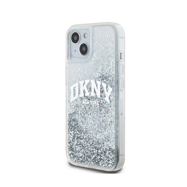 DKNY Liquid Glitter Big Logo - Etui iPhone 15 / 14 / 13 (biały) - obrazek 2