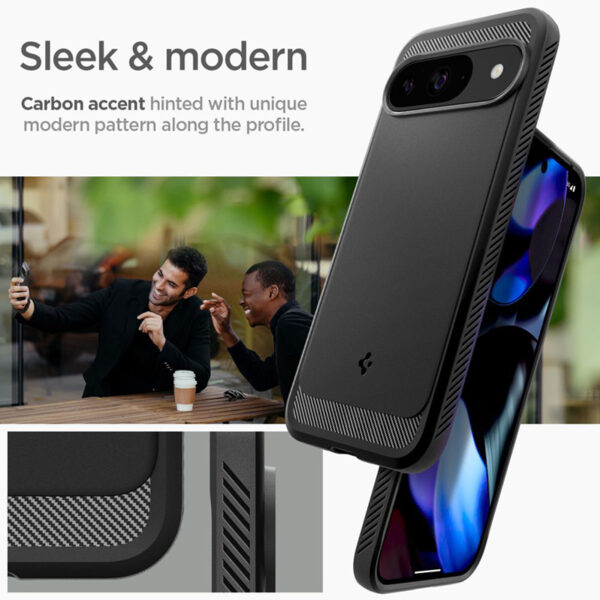 Spigen Rugged Armor - Etui do Google Pixel 9 / 9 Pro (Matte Black) - obrazek 12