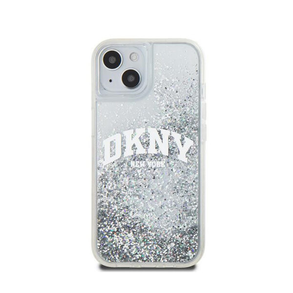 DKNY Liquid Glitter Big Logo - Etui iPhone 15 / 14 / 13 (biały) - obrazek 3