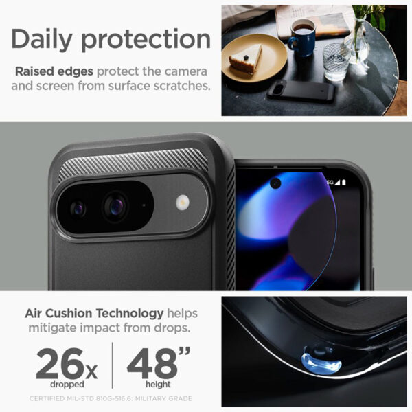 Spigen Rugged Armor - Etui do Google Pixel 9 / 9 Pro (Matte Black) - obrazek 13