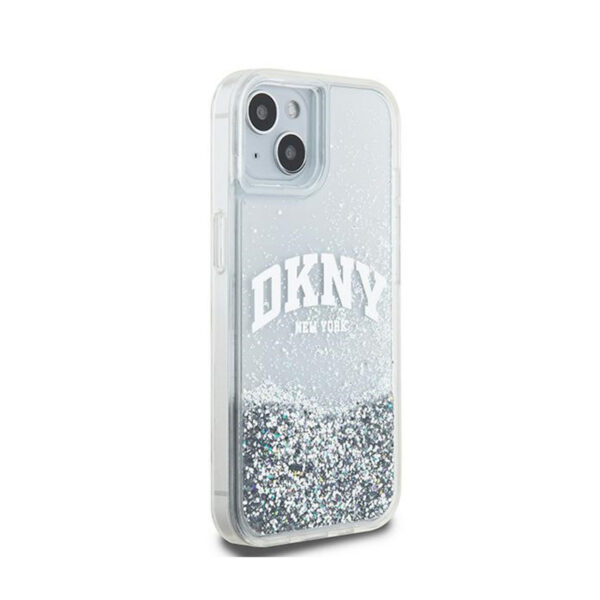 DKNY Liquid Glitter Big Logo - Etui iPhone 15 / 14 / 13 (biały) - obrazek 4