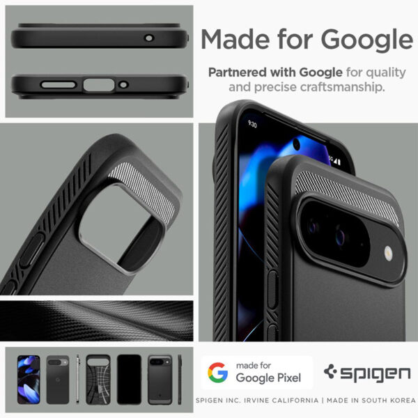 Spigen Rugged Armor - Etui do Google Pixel 9 / 9 Pro (Matte Black) - obrazek 16