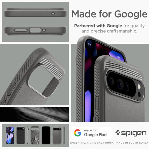 Spigen Rugged Armor - Etui do Google Pixel 9 Pro XL (Marble Grey) - obrazek 15