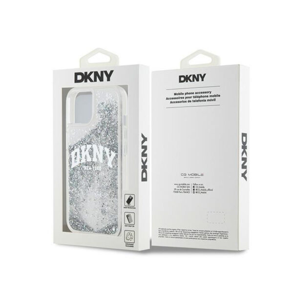 DKNY Liquid Glitter Big Logo - Etui iPhone 15 / 14 / 13 (biały) - obrazek 8